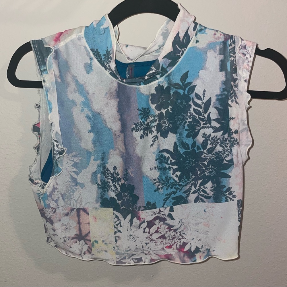 Free People Mockneck Crop Top w built in bralette